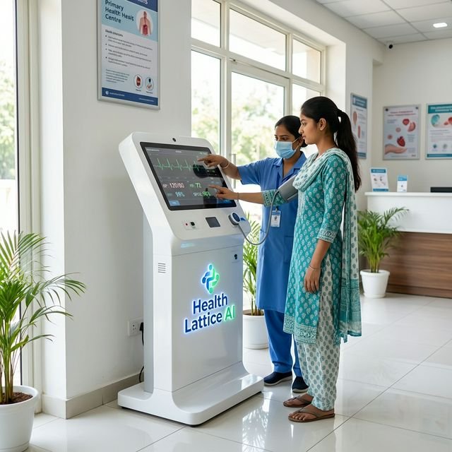 Health Lattice AI kiosk — grand product view