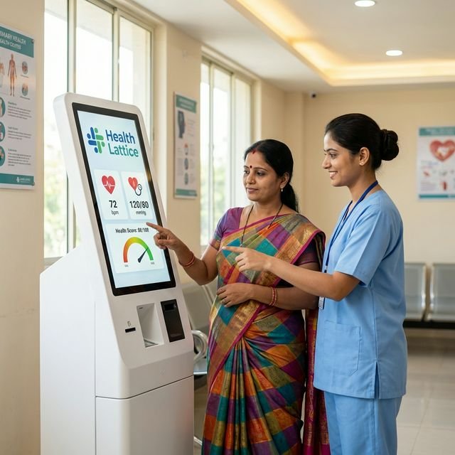 Health Lattice kiosk realistic product shot