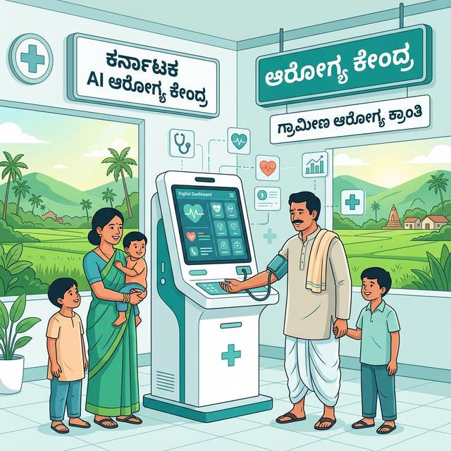 Karnataka AI Health Kiosk in rural PHC setting